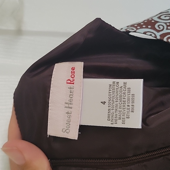 Sweet Heart Rose Dress, Size 4T, Color Chocolate & Mint. - Picture 10 of 14